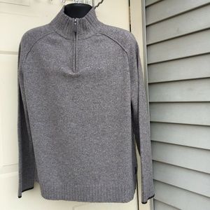 Fisherman 100% gray lambswool men's sweater size L